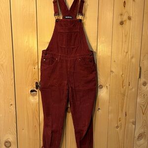Blue Spice Orange/Burgundy Corduroy Jumpsuit